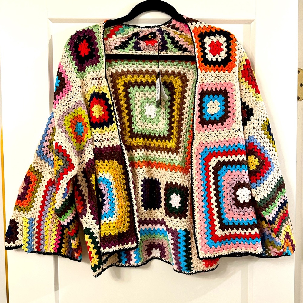 Multi Color Crochet Cardigan